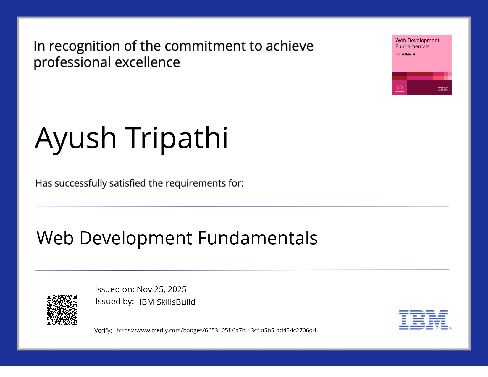 IBM Web Development Certificate