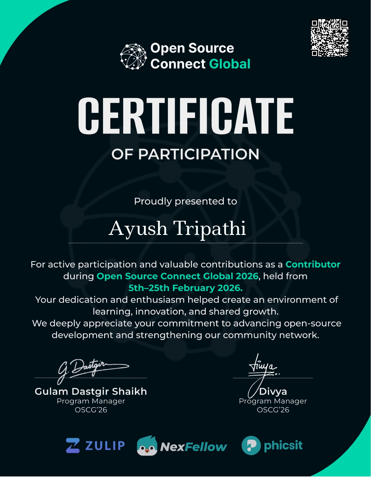 OSCG Participation Certificate